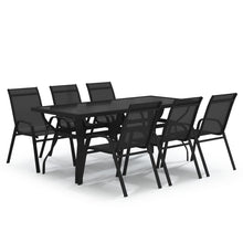 7-Delige Tuinset 6 180 cm tafellengte Zwart