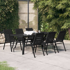 Tuinset 7-delig 180x80x70 cm zwart