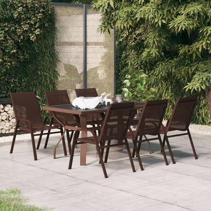 Tuinset 7 140 cm tafellengte Bruin en zwart