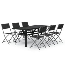 -Delige Tuinset Grijs En Zwart 7 180 cm tafellengte