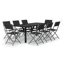 -Delige Tuinset Grijs En Zwart 9 180 cm tafellengte
