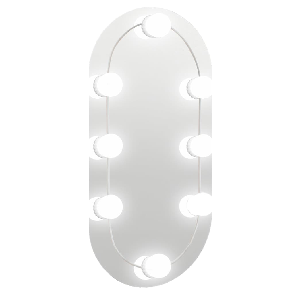 Spiegel met LED-verlichting 40x20 cm glas ovaal 40 x 20 cm met LED ovaal