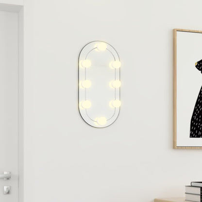 Spiegel met LED-verlichting 40x20 cm glas ovaal 40 x 20 cm met LED ovaal