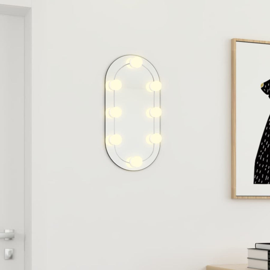 Spiegel met LED-verlichting 40x20 cm glas ovaal 40 x 20 cm met LED ovaal
