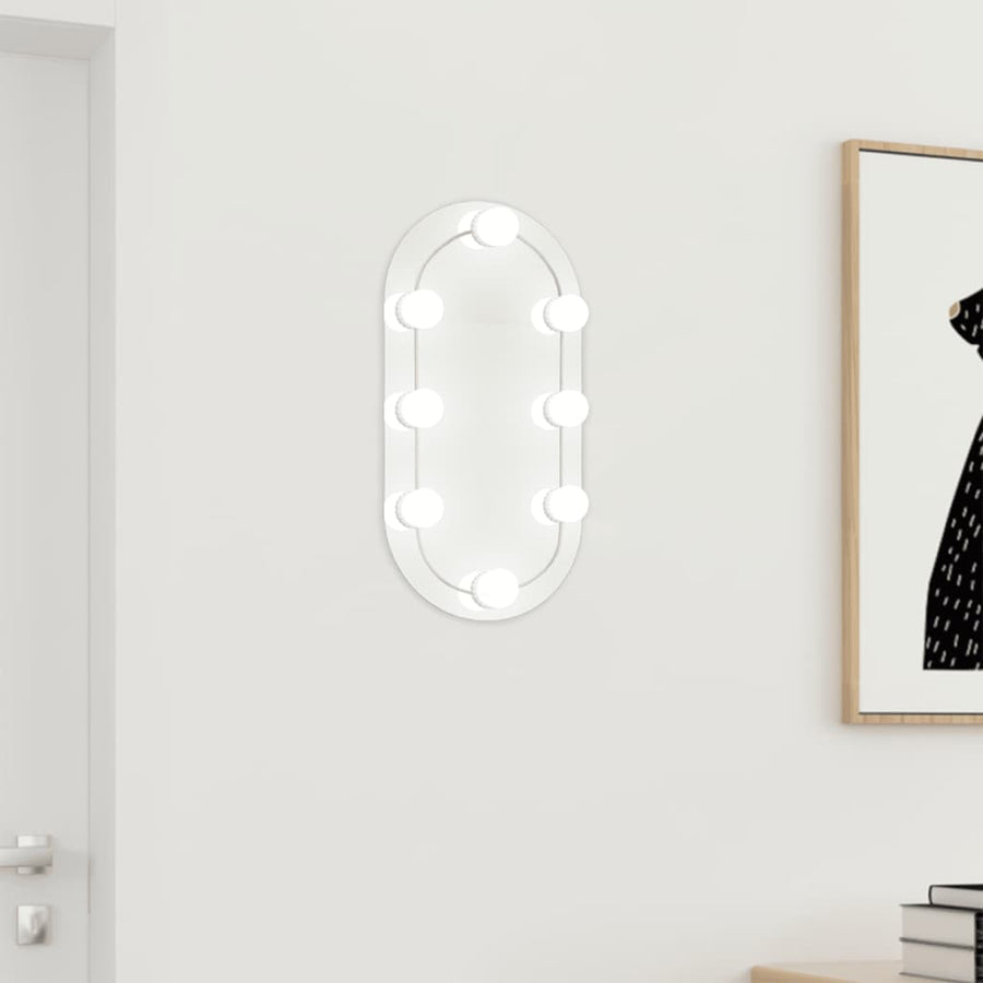Spiegel met LED-verlichting 40x20 cm glas ovaal 40 x 20 cm met LED ovaal