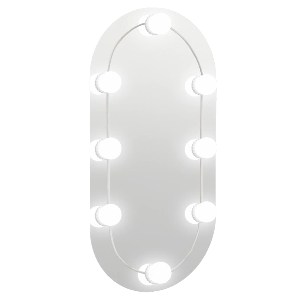 Spiegel met LED-verlichting ovaal 60x30 cm glas 1 60 x 30 cm ovaal