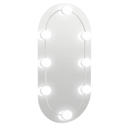 Spiegel met LED-verlichting ovaal 60x30 cm glas 1 60 x 30 cm ovaal