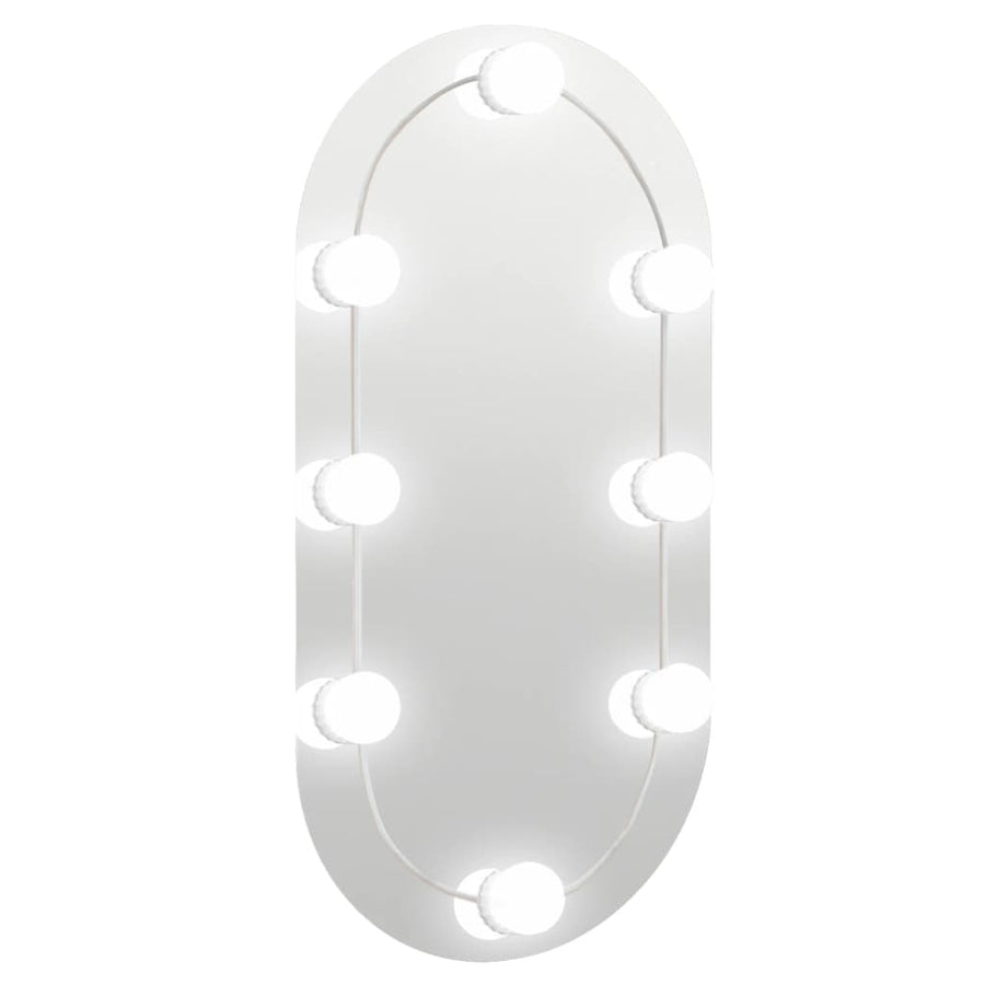 Spiegel met LED-verlichting ovaal 60x30 cm glas 1 60 x 30 cm ovaal