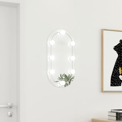 Spiegel met LED-verlichting ovaal 60x30 cm glas 1 60 x 30 cm ovaal