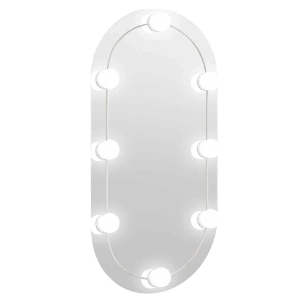 Spiegel met LED-verlichting ovaal 80x40 cm glas 1 80 x 40 cm ovaal