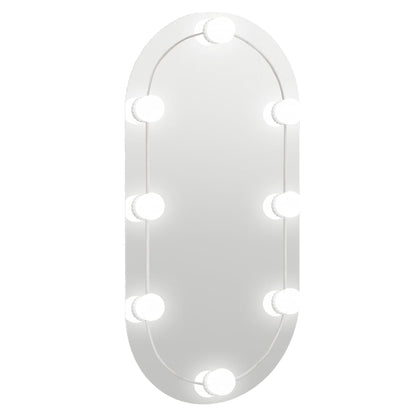 Spiegel met LED-verlichting ovaal 80x40 cm glas 1 80 x 40 cm ovaal