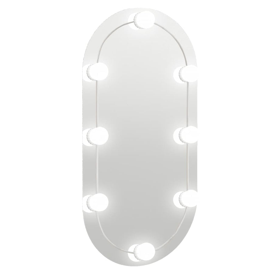 Spiegel met LED-verlichting ovaal 80x40 cm glas 1 80 x 40 cm ovaal