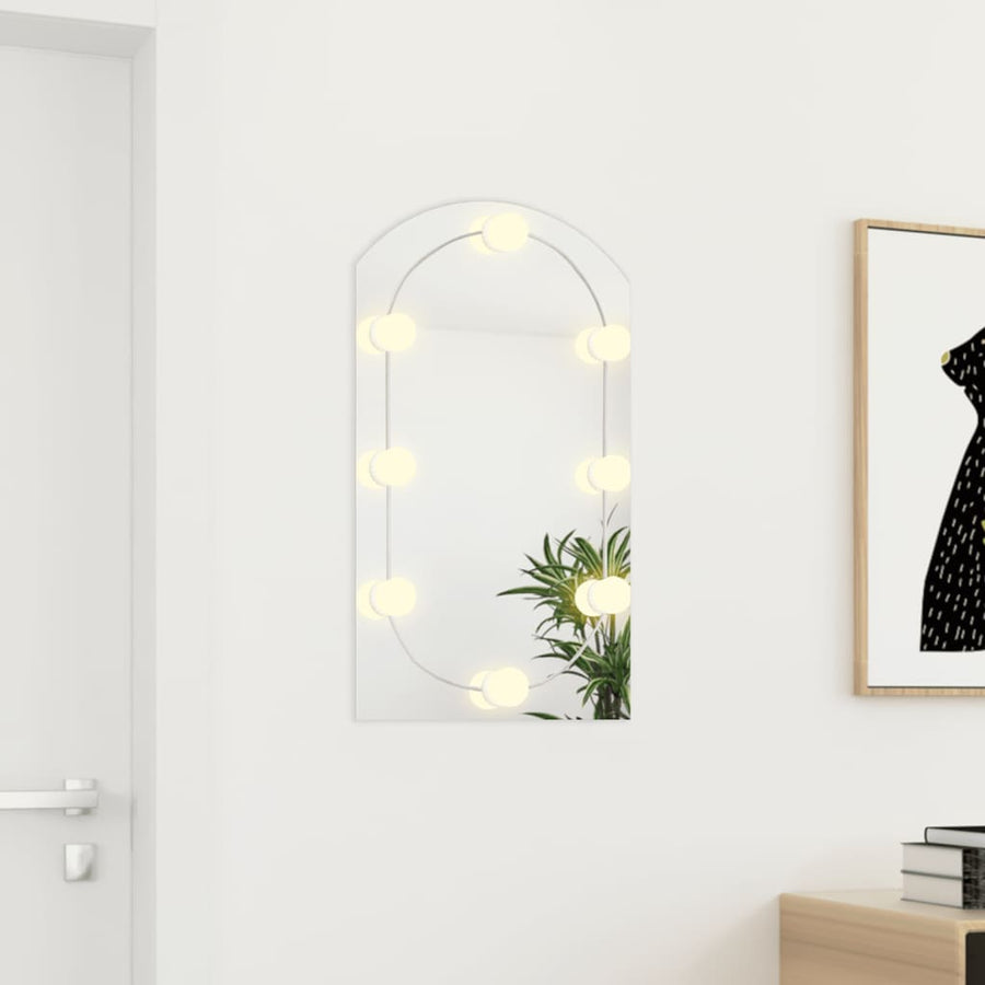 Spiegel met LED-verlichting boog 70x40 cm glas 1 70 x 40 cm Boog