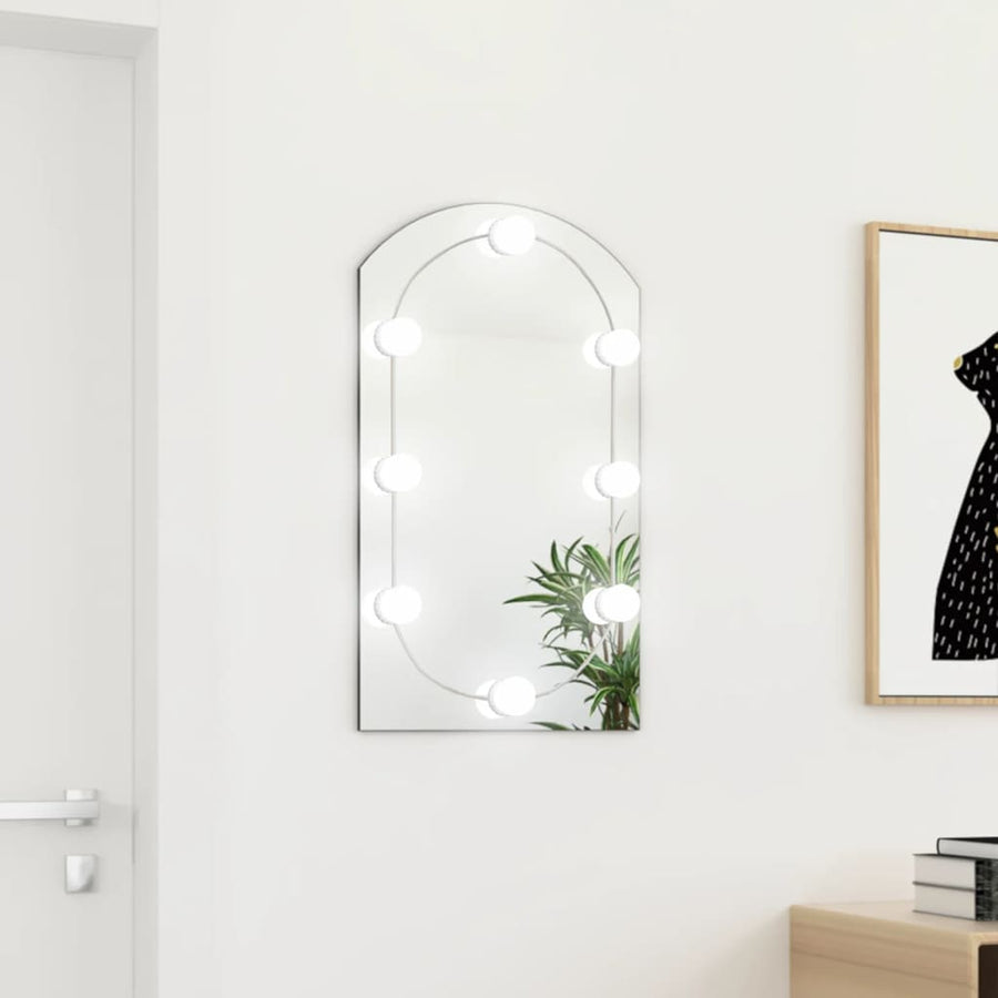 Spiegel met LED-verlichting boog 70x40 cm glas 1 70 x 40 cm Boog
