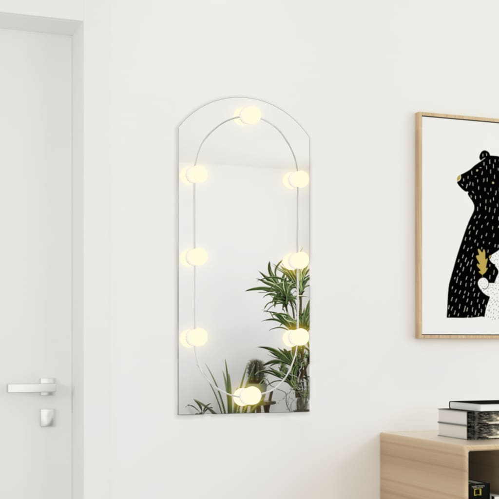 Spiegel met LED-verlichting boog 90x45 cm glas 90 x 45 cm met LED Boog