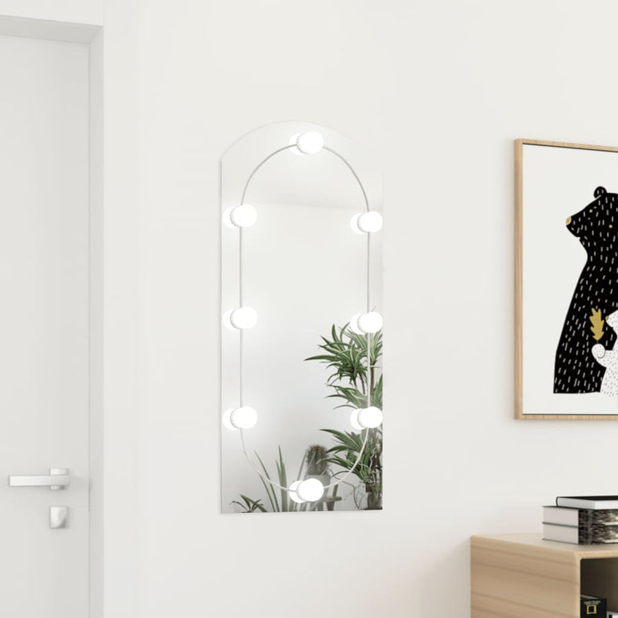 Spiegel met LED-verlichting boog 90x45 cm glas 90 x 45 cm met LED Boog