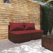Loungeset 2-delig poly rattan bruin