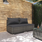 Loungeset 2-delig poly rattan grijs