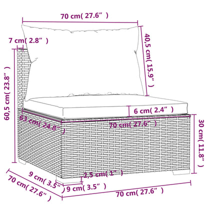 4-Delige Loungeset Met Kussens Poly Rattan 1 Zwart en crème 2x hoek + 2x midden