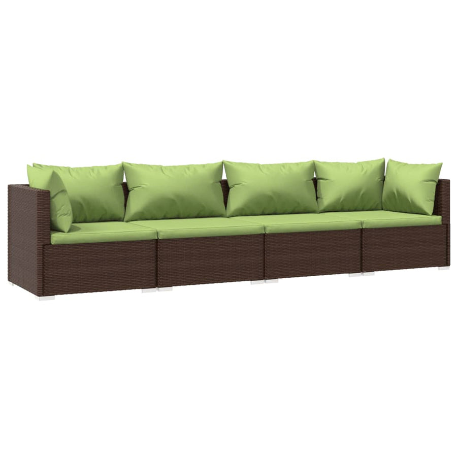 4-Delige Loungeset Met Kussens Poly Rattan 1