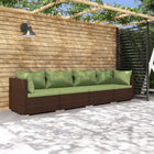 Loungeset 4-delig poly rattan bruin