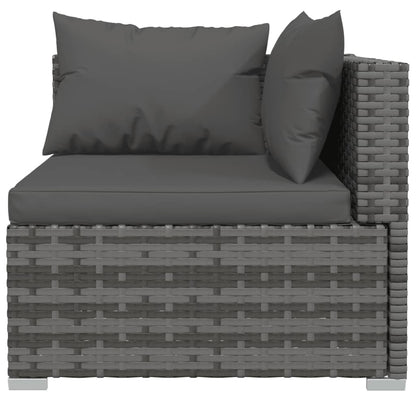 4-Delige Loungeset Met Kussens Poly Rattan 1 Grijs en antraciet