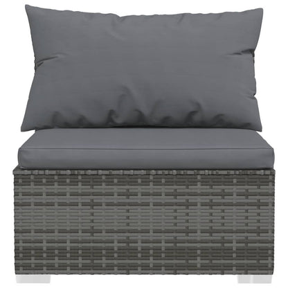 4-Delige Loungeset Met Kussens Poly Rattan 1 Grijs en antraciet