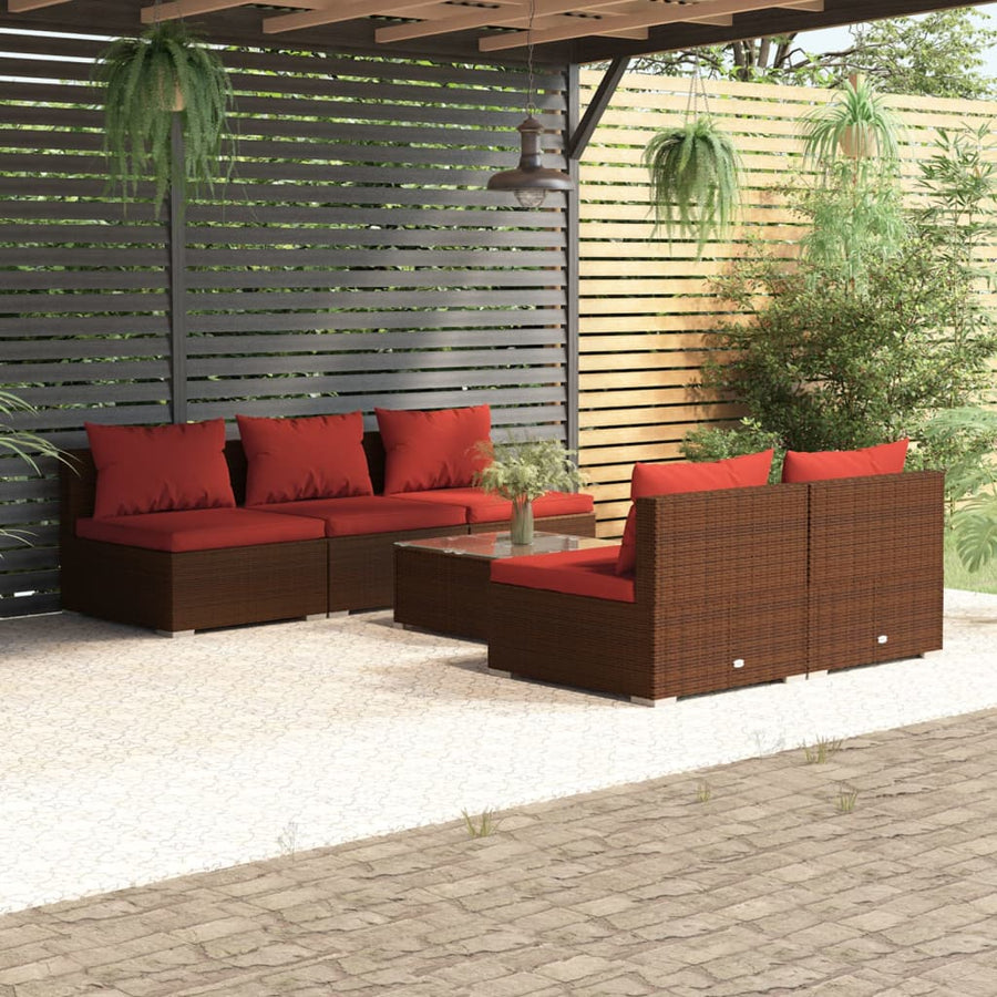 6-Delige Loungeset Met Kussens Poly Rattan 1