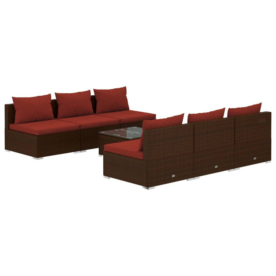 7-Delige Loungeset Met Kussens Poly Rattan 1