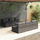Loungeset 7-delig poly rattan grijs