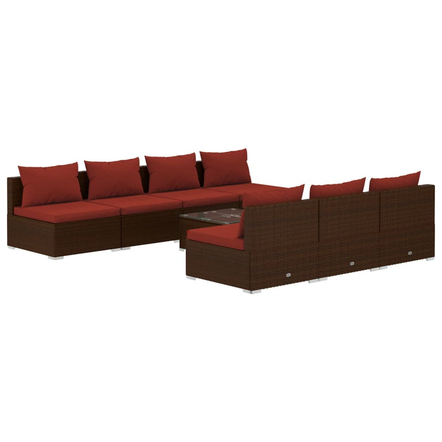 8-Delige Loungeset Met Kussens Poly Rattan 1