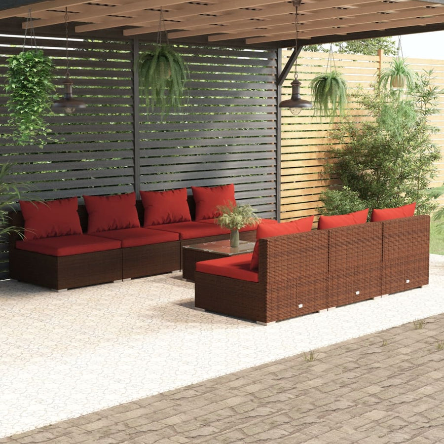 8-Delige Loungeset Met Kussens Poly Rattan 1