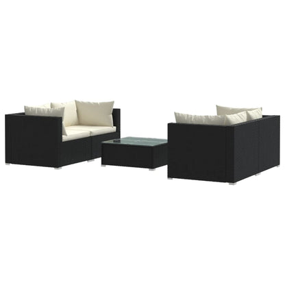5-Delige Loungeset Met Kussens Poly Rattan 1
