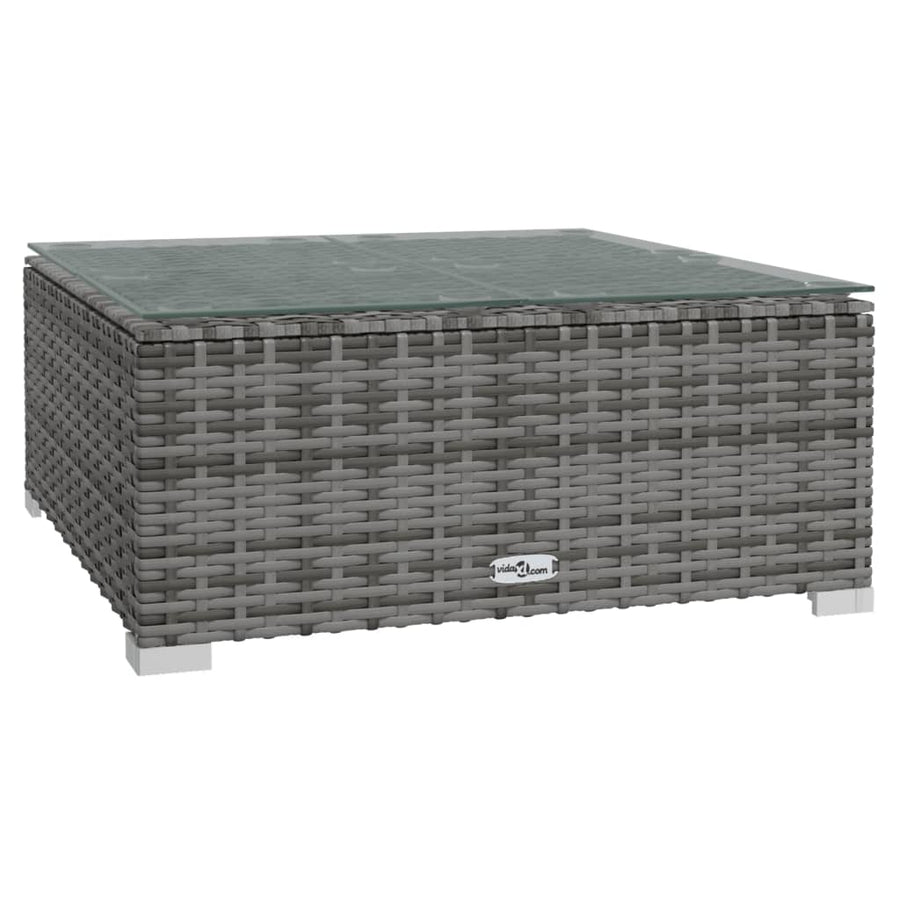 5-delige Loungeset met kussens poly rattan grijs