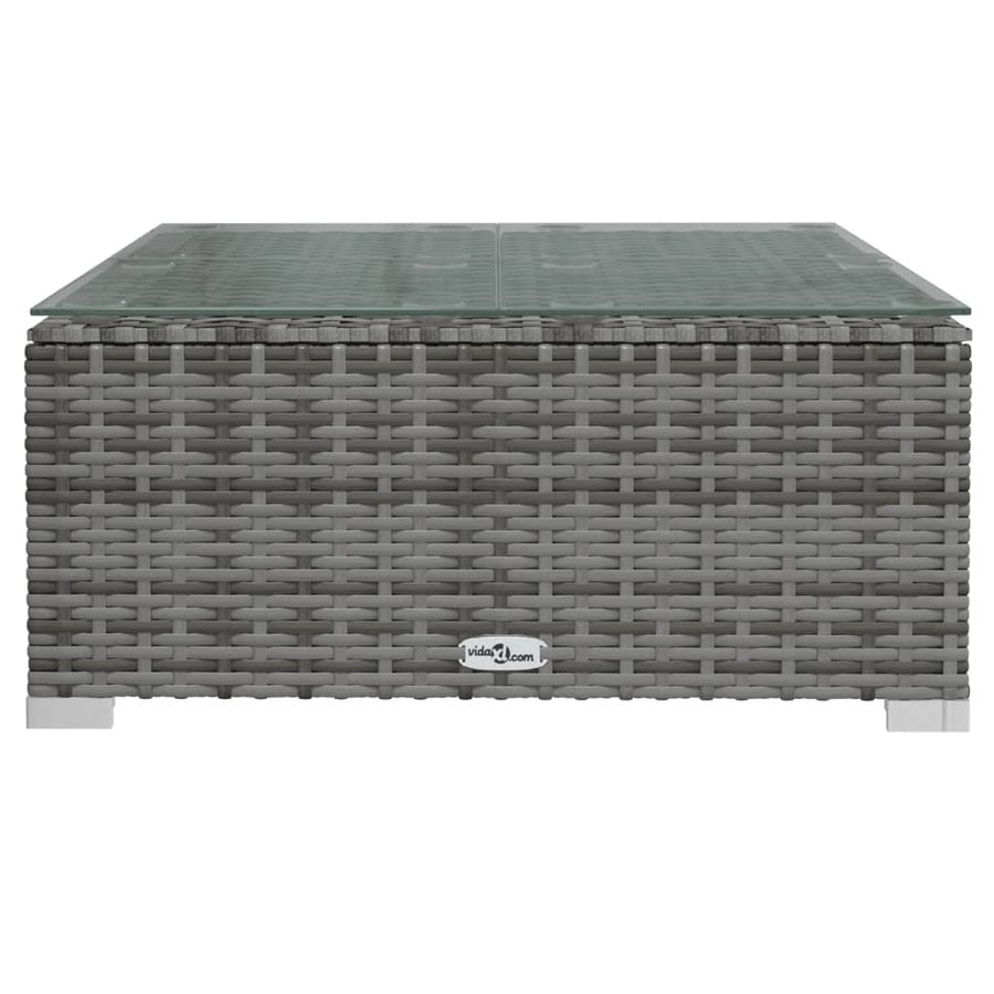 5-delige Loungeset met kussens poly rattan grijs