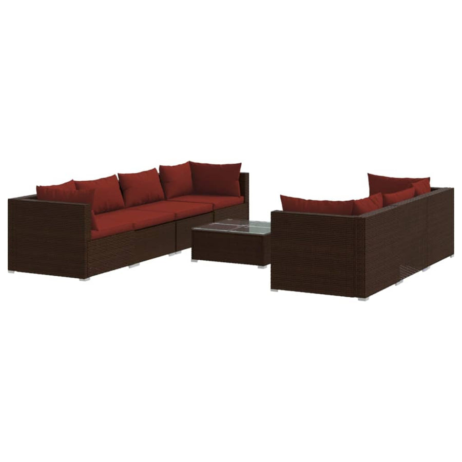 8-Delige Loungeset Met Kussens Poly Rattan 1