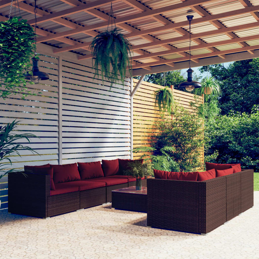 8-Delige Loungeset Met Kussens Poly Rattan 1