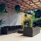 Loungeset 8-delig poly rattan grijs