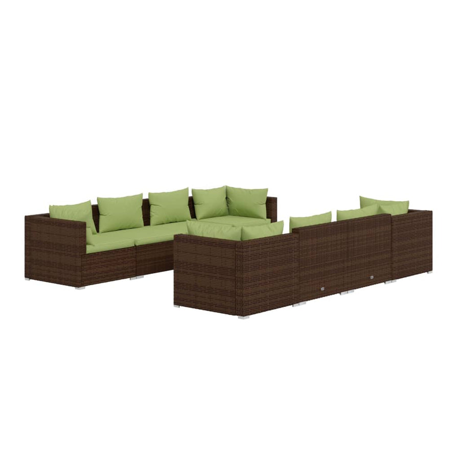 9-Delige Loungeset Met Kussens Poly Rattan 1