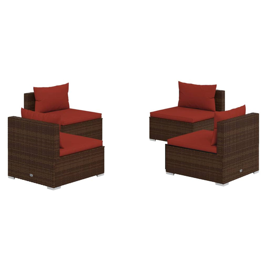 4-Delige Loungeset Met Kussens Poly Rattan 1