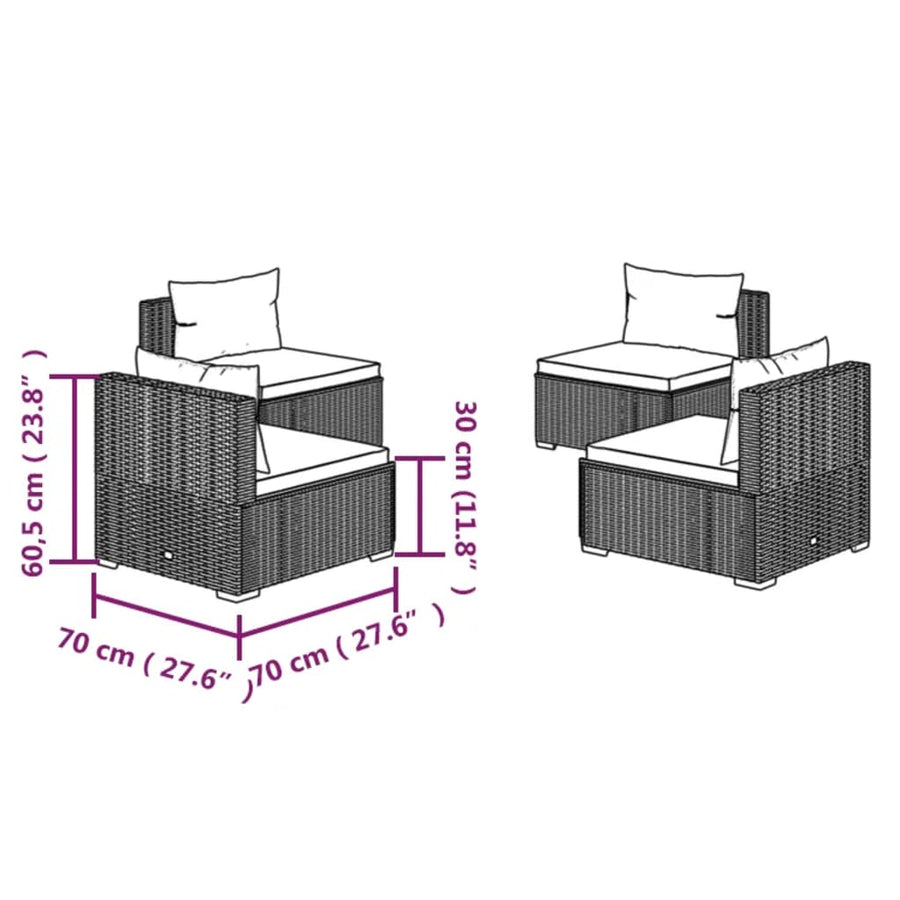 4-Delige Loungeset Met Kussens Poly Rattan 1