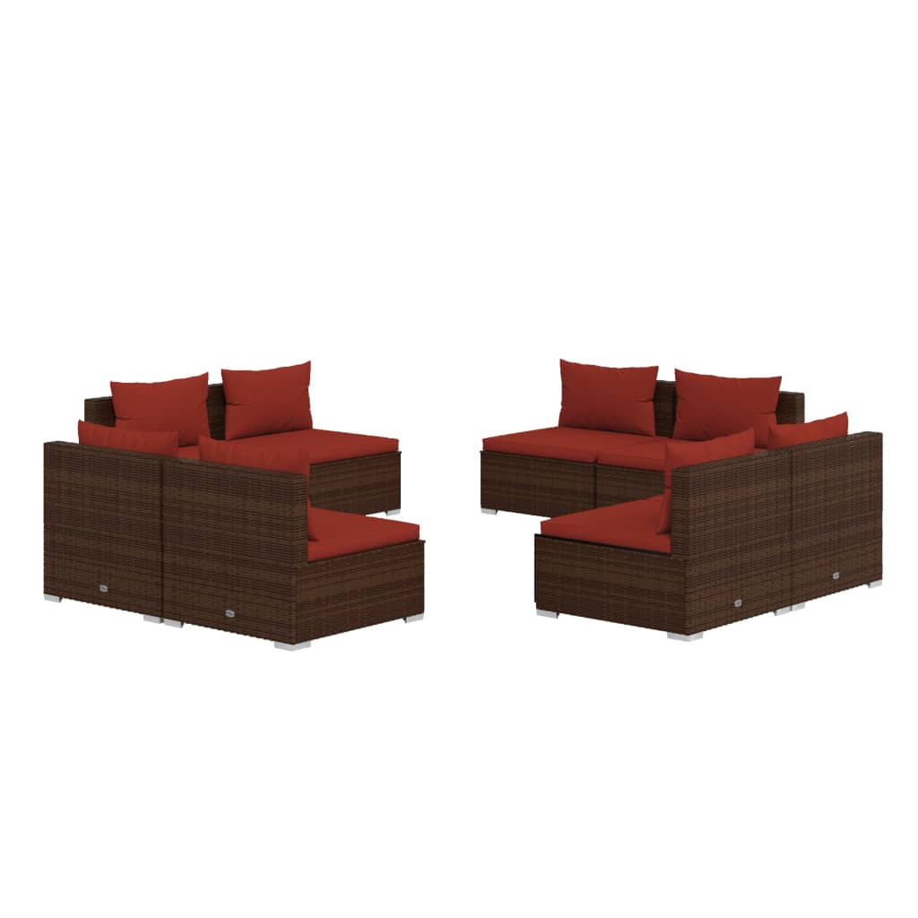 8-Delige Loungeset Met Kussens Poly Rattan 1