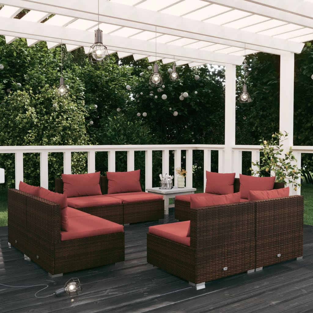 8-Delige Loungeset Met Kussens Poly Rattan 1