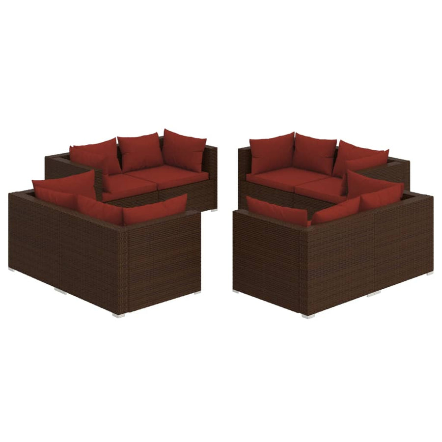 8-Delige Loungeset Met Kussens Poly Rattan 1