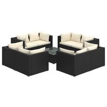 9-Delige Loungeset Met Kussens Poly Rattan 1