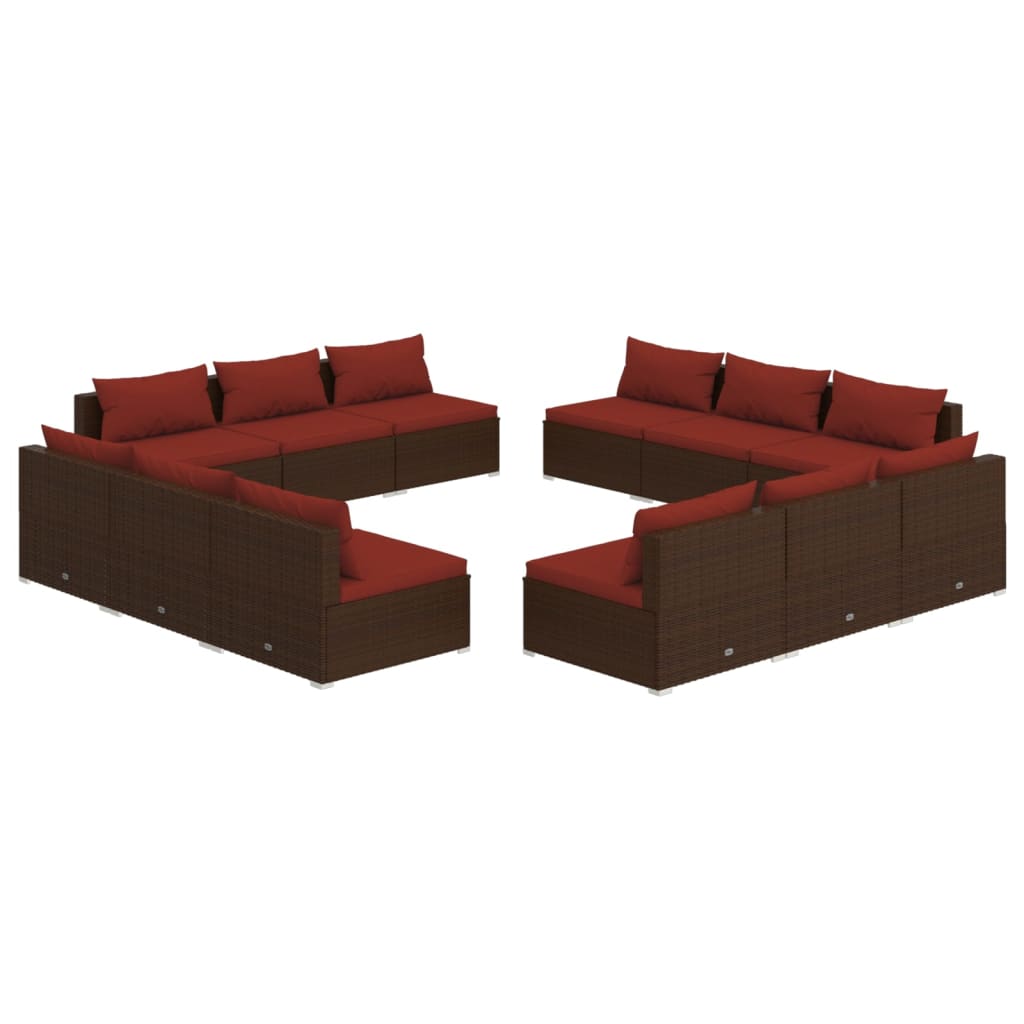 12-Delige Loungeset Met Kussens Poly Rattan 1
