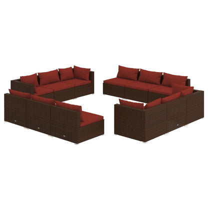 12-Delige Loungeset Met Kussens Poly Rattan 1