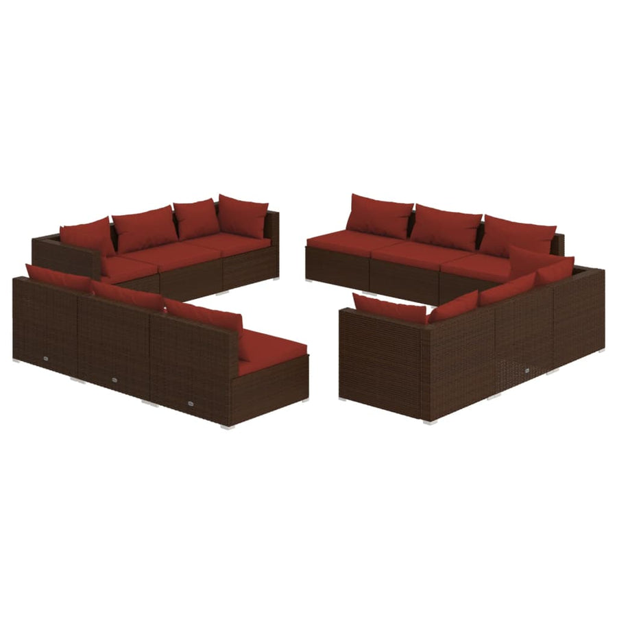 12-Delige Loungeset Met Kussens Poly Rattan 1