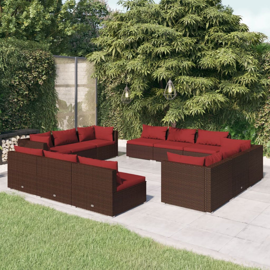 12-Delige Loungeset Met Kussens Poly Rattan 1