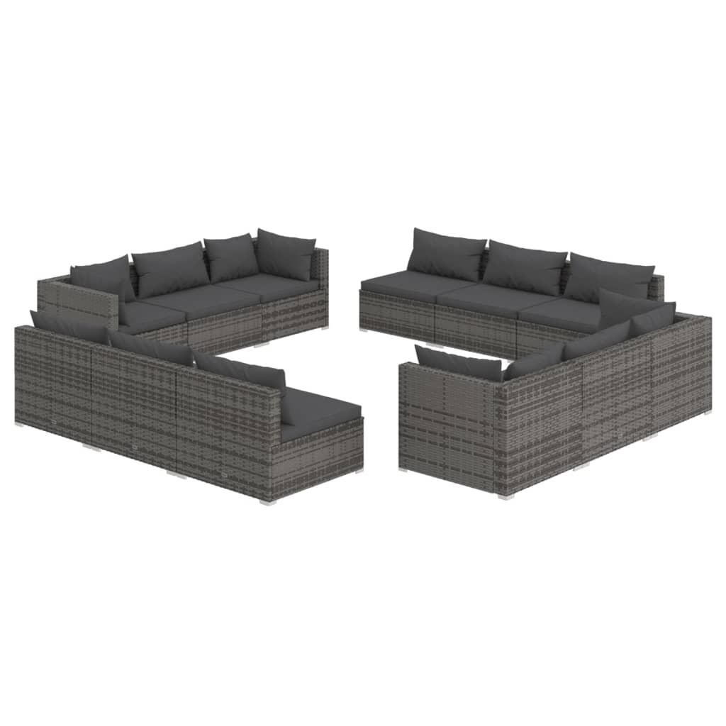 12-Delige Loungeset Met Kussens Poly Rattan 1